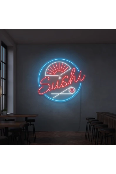 SUSHI Yazılı ve Şekilli Neon Tabela ürün görseli 1