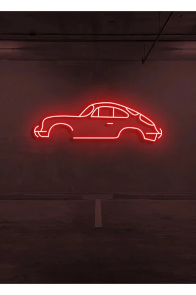 Rent A Carlara Özel Retro Araba Figürlü Neon Tabela ürün görseli 1