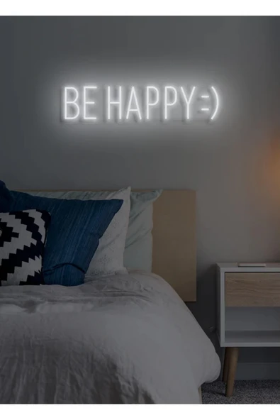 BE HAPPY :) Yazılı Neon Tabela ürün görseli 1