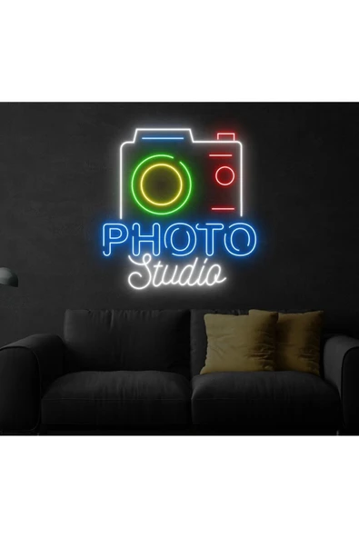 PHOTO Studio Yazılı ve Şekilli Neon Tabela ürün görseli 1
