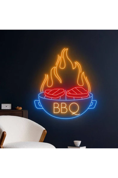 BBQ Yazılı ve Şekilli Yazılı Neon Tabela ürün görseli 1