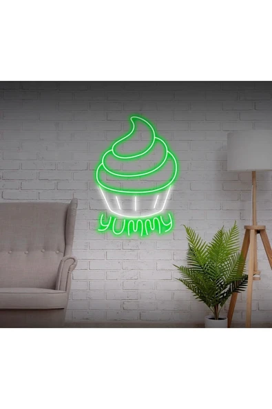 YUMMY Yazılı ve Şekilli Neon Tabela ürün görseli 1