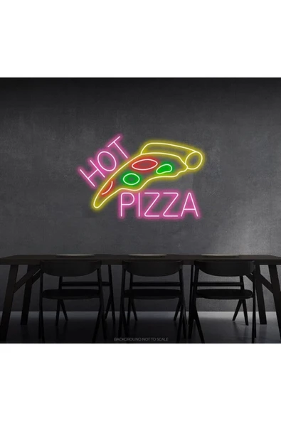 HOT PİZZA Yazılı ve Pizza Şekilli Neon Tabela ürün görseli 1