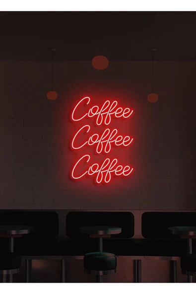 Coffee Coffee Coffee Yazılı Neon Tabela ürün görseli 1