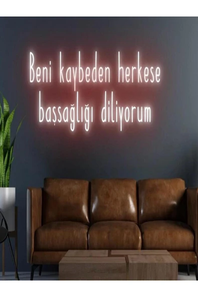 Beni Kaybeden Herkese Başsağlığı Diliyorum Yazılı Neon Tabela ürün görseli 1