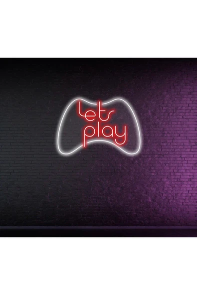 Lets play Yazılı ve Şekilli Neon Tabela ürün görseli 1
