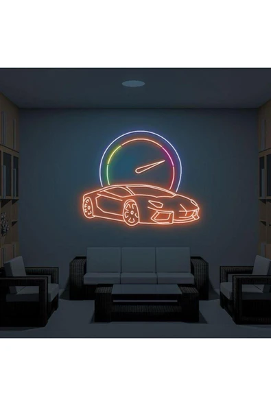 Rent A Carlara Özel Araba Figürlü Neon Tabela ürün görseli 1