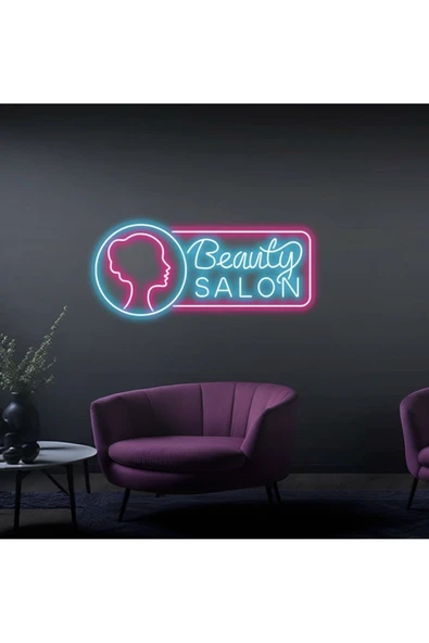 Beauty Salon Yazılı ve Şekilli Güzellik Salonlarına Özel Neon Tabela ürün görseli 1