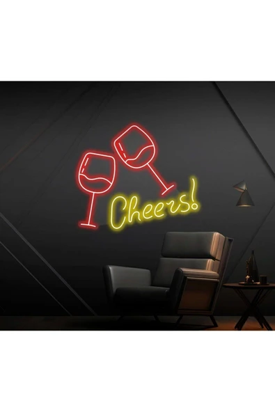 Cheers! Yazılı ve Şekilli Neon Tabela ürün görseli 1