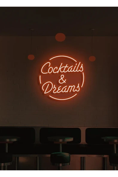 Coctails & Dreams Yazılı Neon Tabela ürün görseli 1