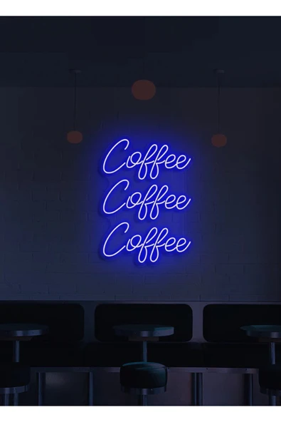 Coffee Coffee Coffee Yazılı Neon Tabela ürün görseli 1
