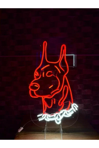 Doberman Köpek Pleksi Neon Tabela - Resim 2