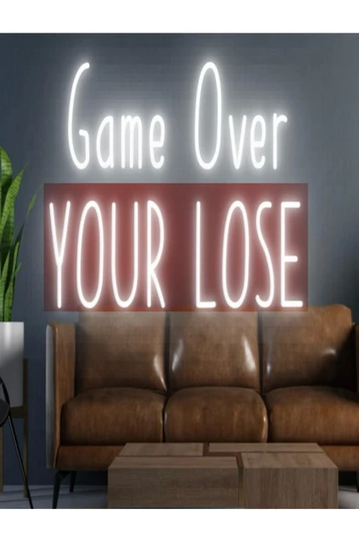 Game Over YOUR LOSE Yazılı Neon Tabela ürün görseli 1