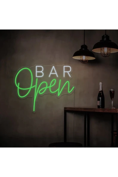 Open BAR Yazılı Neon Tabela ürün görseli 1