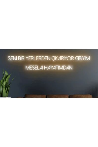 Seni Bir Yerlerden Çıkarıyor Gibiyim Mesela Hayatımdan Yazılı Neon Tabela ürün görseli 1
