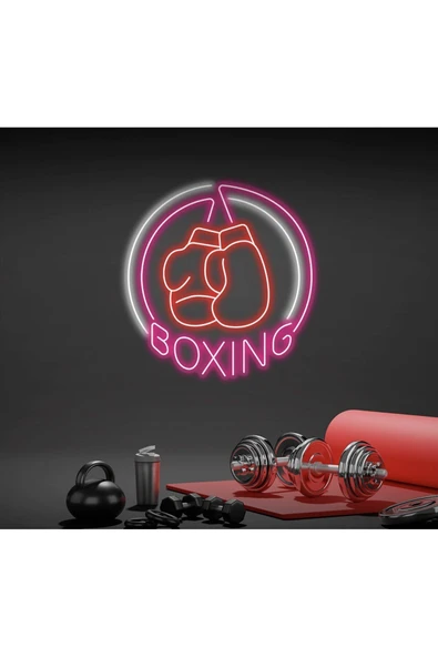 BOXING Yazılı ve Boks Eldiveni Figürlü Neon Tabela ürün görseli 1