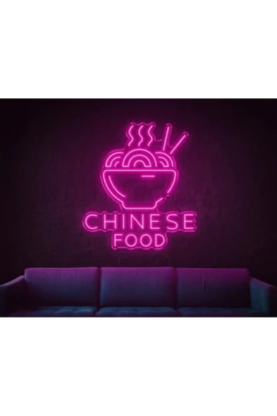 CHINESE FOOD Yazılı ve Şekilli Neon Tabela ürün görseli 1