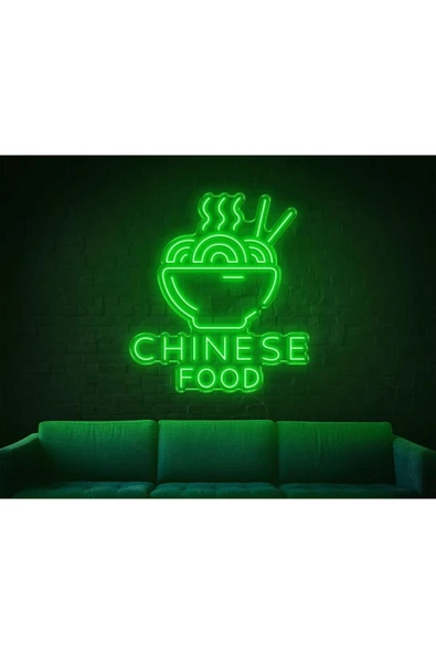CHINESE FOOD Yazılı ve Şekilli Neon Tabela ürün görseli 1