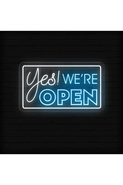 Yes! WE'RE OPEN Yazılı Neon Tabela ürün görseli 1