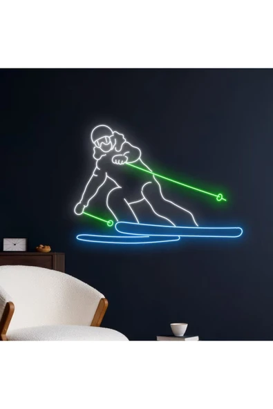 Kayak Yapan İnsan Figürlü Neon Tabela ürün görseli 1