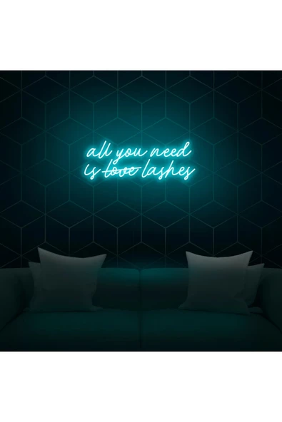 All You Need Is Love Lashes Yazılı Neon Tabela ürün görseli 1
