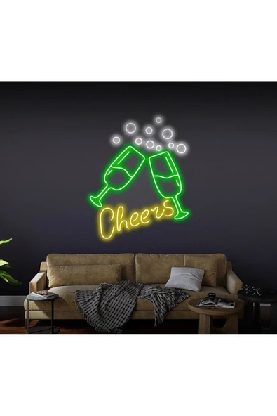 Cheers Yazılı ve Şekilli Neon Tabela ürün görseli 1