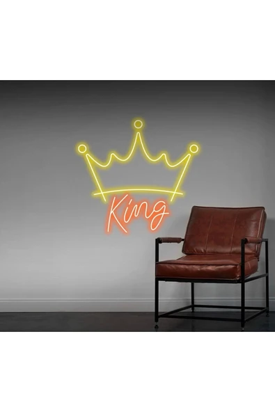 King Yazılı ve Şekilli Neon Tabela ürün görseli 1