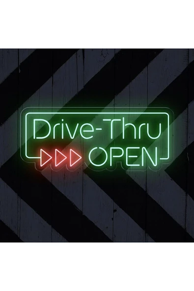 Drive-Thru OPEN Yazılı Neon Tabela ürün görseli 1