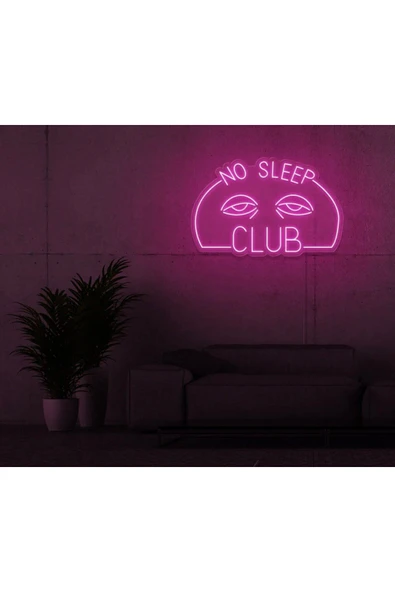 NO SLEEP CLUB Yazılı ve Şekilli Neon Tabela ürün görseli 1