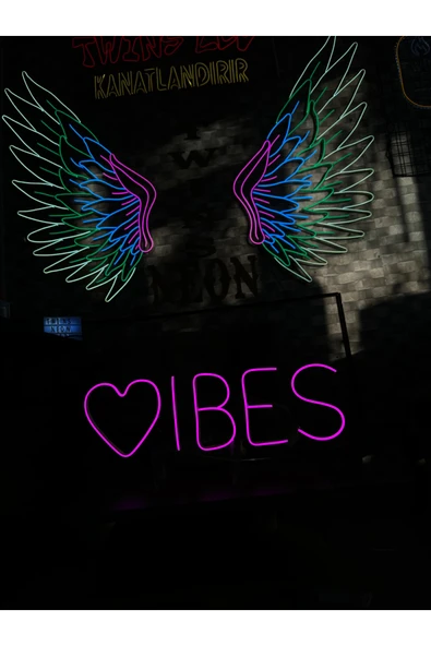 VİBES Yazılı ve Şekilli Neon Tabela - Resim 2