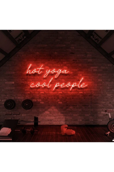 Hot Yoga Cool People Yazılı Neon Tabela ürün görseli 1