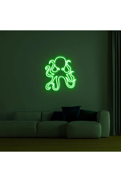 Ahtapot Figürlü Neon Tabela - Resim 5