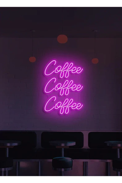 Coffee Coffee Coffee Yazılı Neon Tabela ürün görseli 1