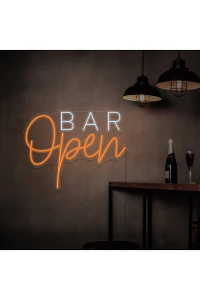 Open BAR Yazılı Neon Tabela ürün görseli 1