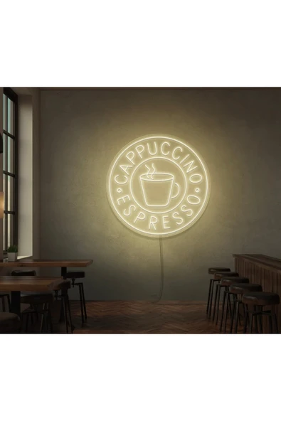 CAPPUCCINO ESPRESSO Yazılı Ve Şekilli Neon Tabela ürün görseli 1