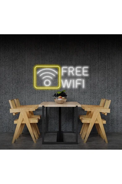 FREE WIFI Yazılı ve Şekilli Neon Tabela ürün görseli 1