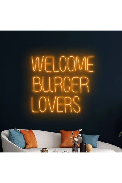 WELCOME BURGER LOVERS YAZILI Neon Tabela ürün görseli 1