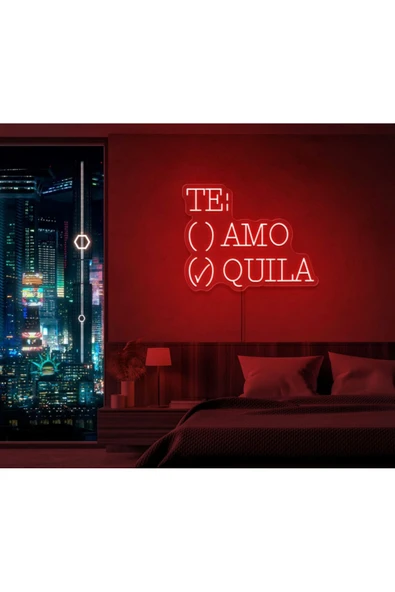 TE:AMO/QUILA Yazılı ve Şekilli Neon Tabela ürün görseli 1