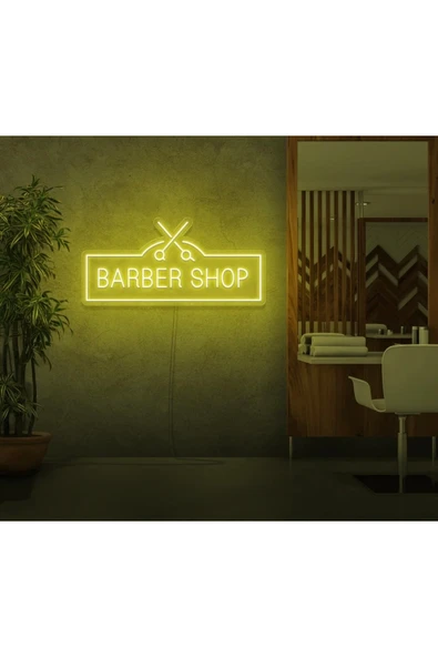BARBER SHOP Yazılı ve Şekilli Neon Tabela ürün görseli 1