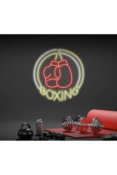 BOXING Yazılı ve Boks Eldiveni Figürlü Neon Tabela ürün görseli 1