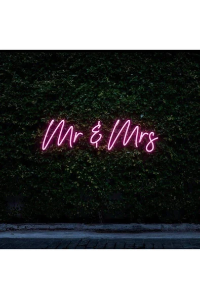 Mr & Mrs Yazılı Neon Tabela ürün görseli 1
