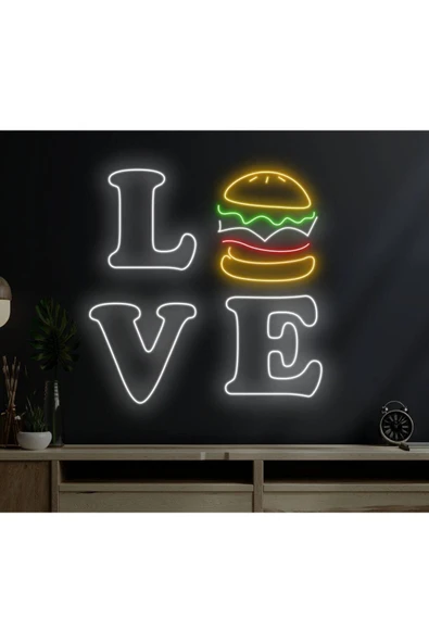 LOVE Yazılı ve Şekilli Neon Tabela ürün görseli 1