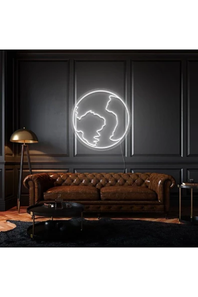 Dünya Figürlü Neon Tabela ürün görseli 1