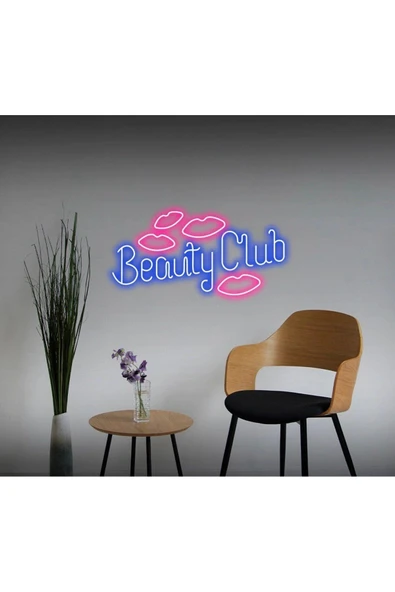 Beauty Club Yazılı ve Şekilli Neon Tabela ürün görseli 1