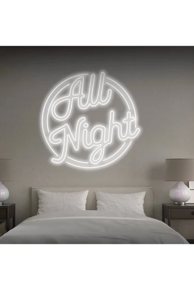 All Night Yazılı Neon Tabela ürün görseli 1