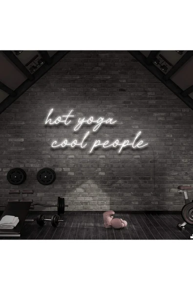 Hot Yoga Cool People Yazılı Neon Tabela ürün görseli 1