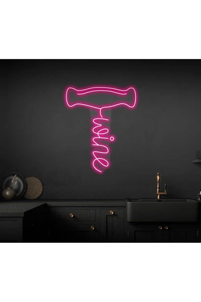 Wine Yazılı ve Şekilli Neon Tabela ürün görseli 1