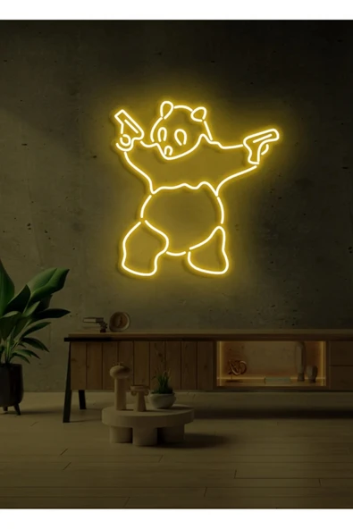 Panda Figürlü Neon Tabela ürün görseli 1
