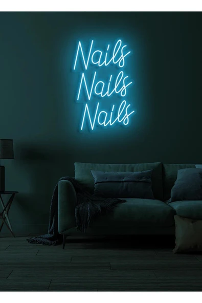 Nails Nails Nails Yazılı Neon Tabela ürün görseli 1