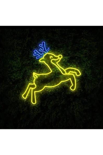 Yılbaşı Geyiği Figürlü Neon Tabela - Resim 2